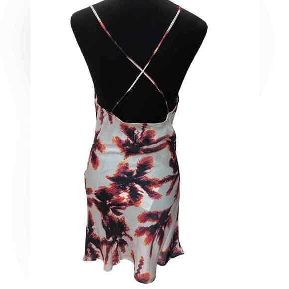 Nordstrom AREA STARS ~ Palm Print Mini Dress In White Multi S 100% VISCOSE - Picture 4 of 9